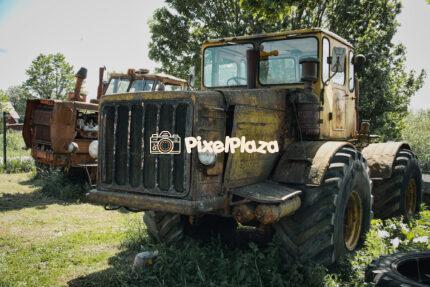 Rusty Soviet-Era Tractors Abandoned in Rural Countryside